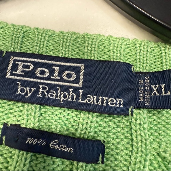Polo Ralph Lauren Men’s Cable Knit Sweater Crew Neck Green Sz XL - Picture 6 of 11